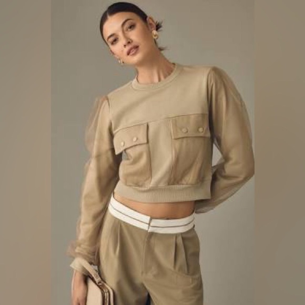 By Anthropologie Utility Pocket Pullover size M